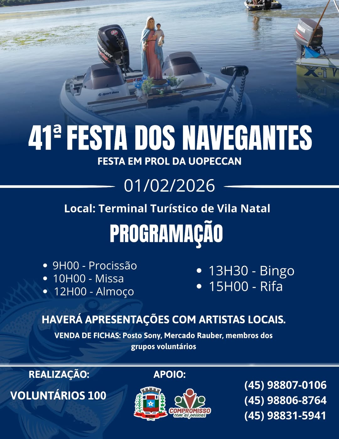 Festa dos Navegantes de Missal 2026 já tem data e programação