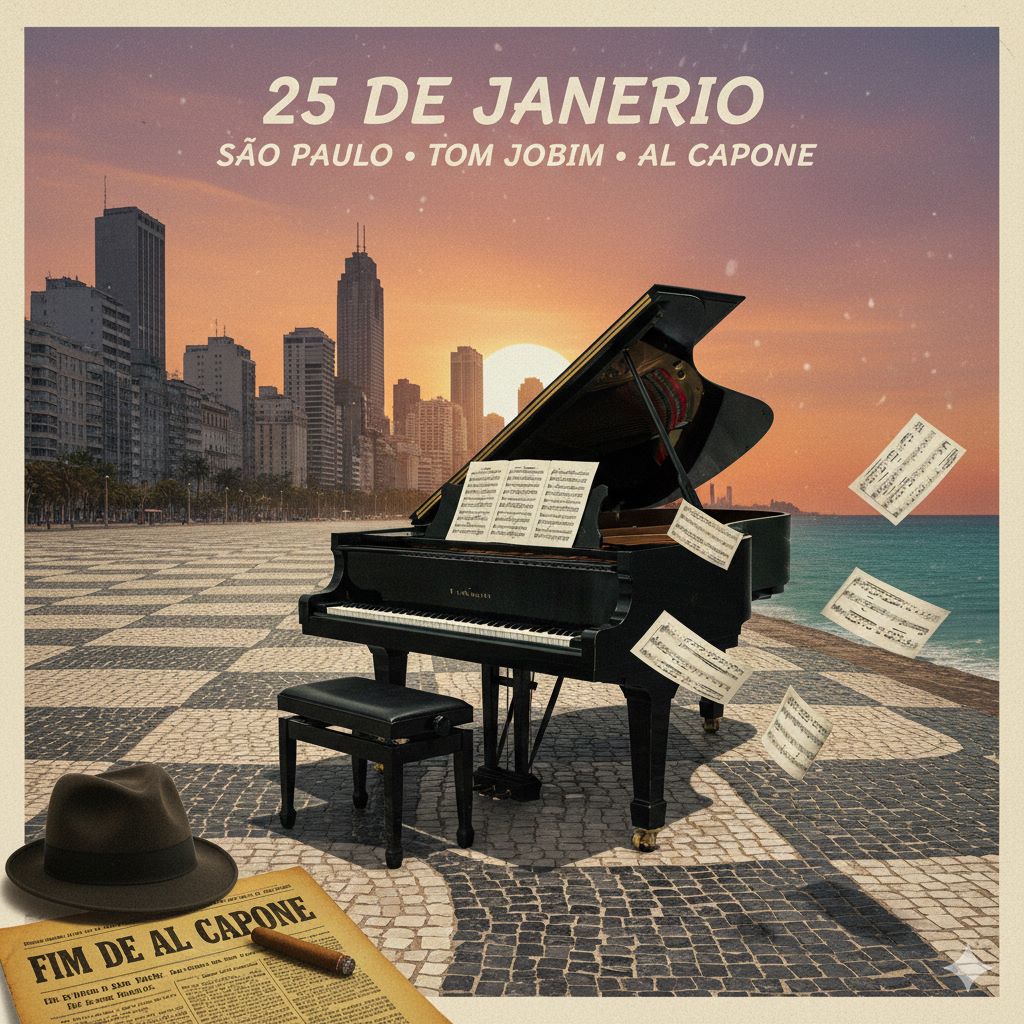 25 de janeiro: Aniversário de SP, Tom Jobim e o adeus a Al Capone! 🎂🎹