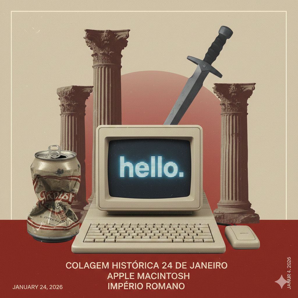 24 de janeiro: O “Olá” do Macintosh e o fim de Calígula! 🍎⚔️
