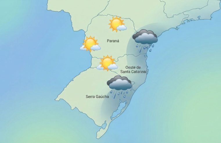 Previsão do Tempo Região Sul: Chuva e Sol nesta Quarta (21/01)