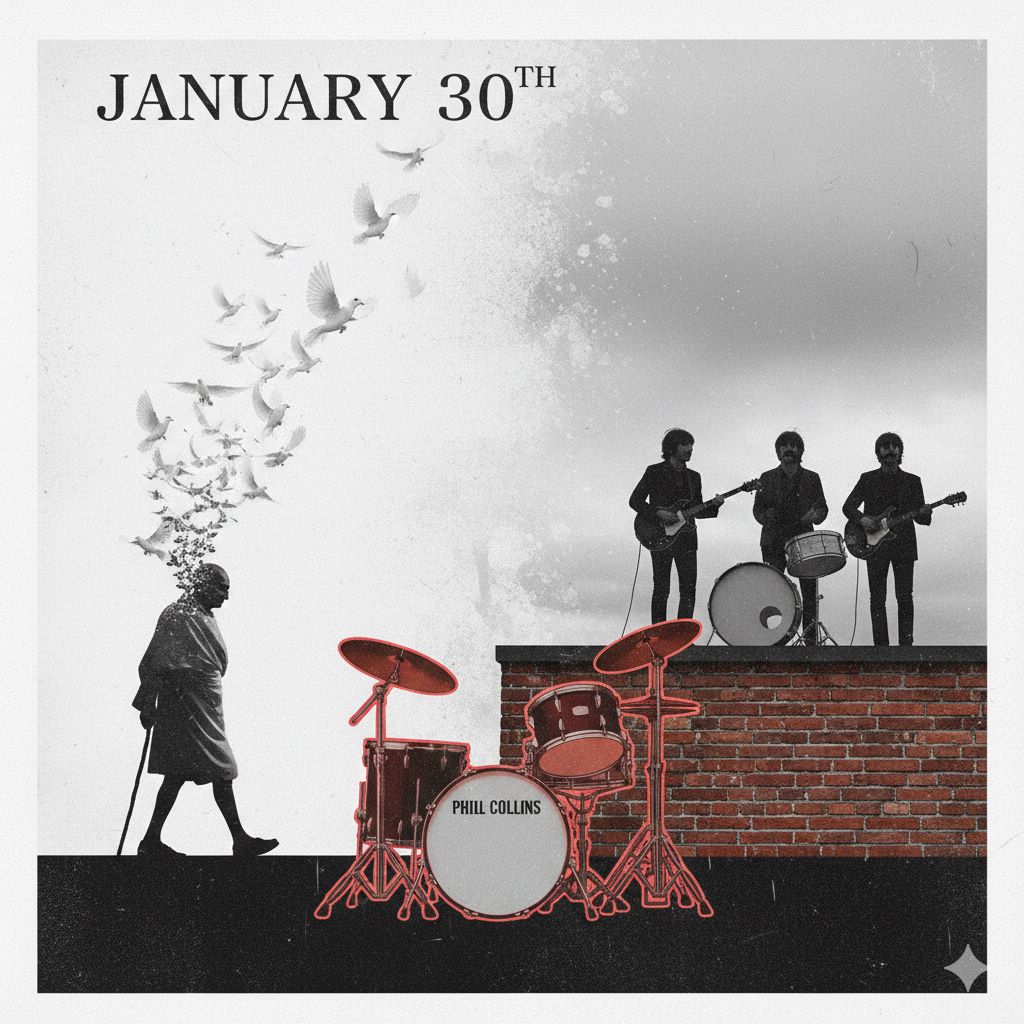 30 de janeiro: O adeus dos Beatles e o fim de Gandhi! 🎸🕊️