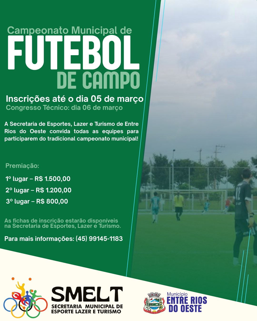 Campeonato Municipal de Futebol de Campo em Entre Rios: Inscrições!