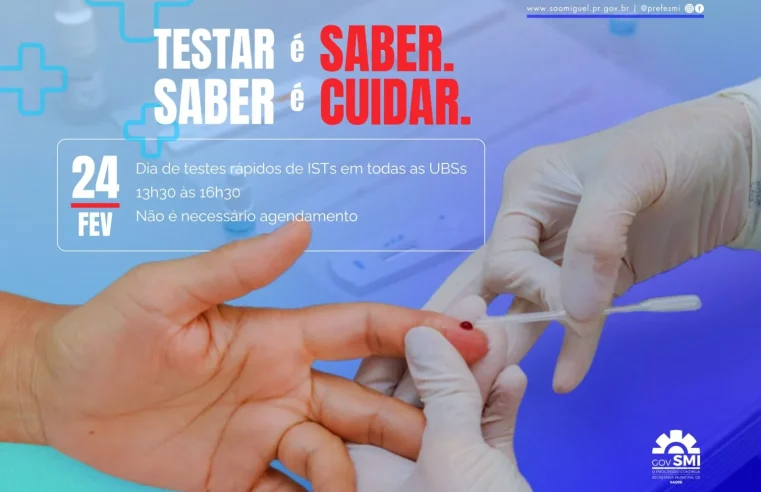São Miguel do Iguaçu terá Dia de Testes Rápidos em todas as UBSs