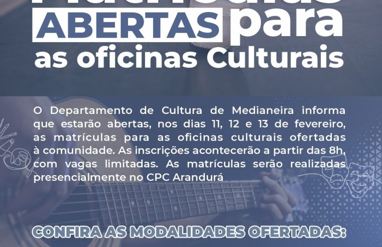 Oficinas Culturais em Medianeira 2026: Matrículas Abertas e Vagas
