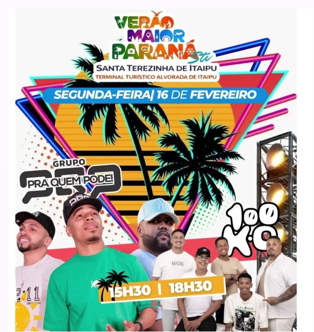 Verão Maior no Terminal Turístico Alvorada de Itaipu: Shows Hoje