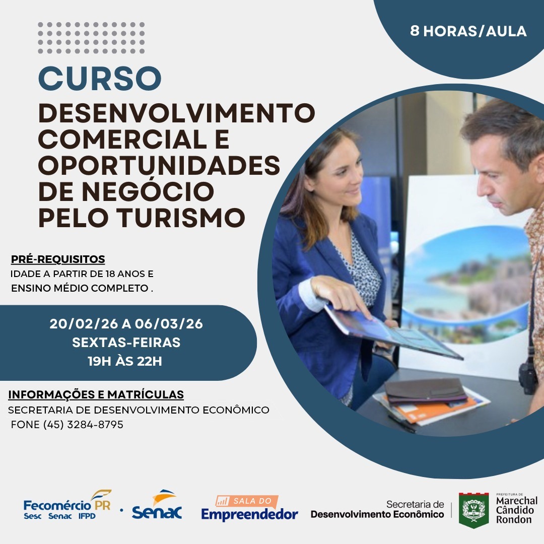 Curso de desenvolvimento comercial Marechal: Vagas abertas e grátis