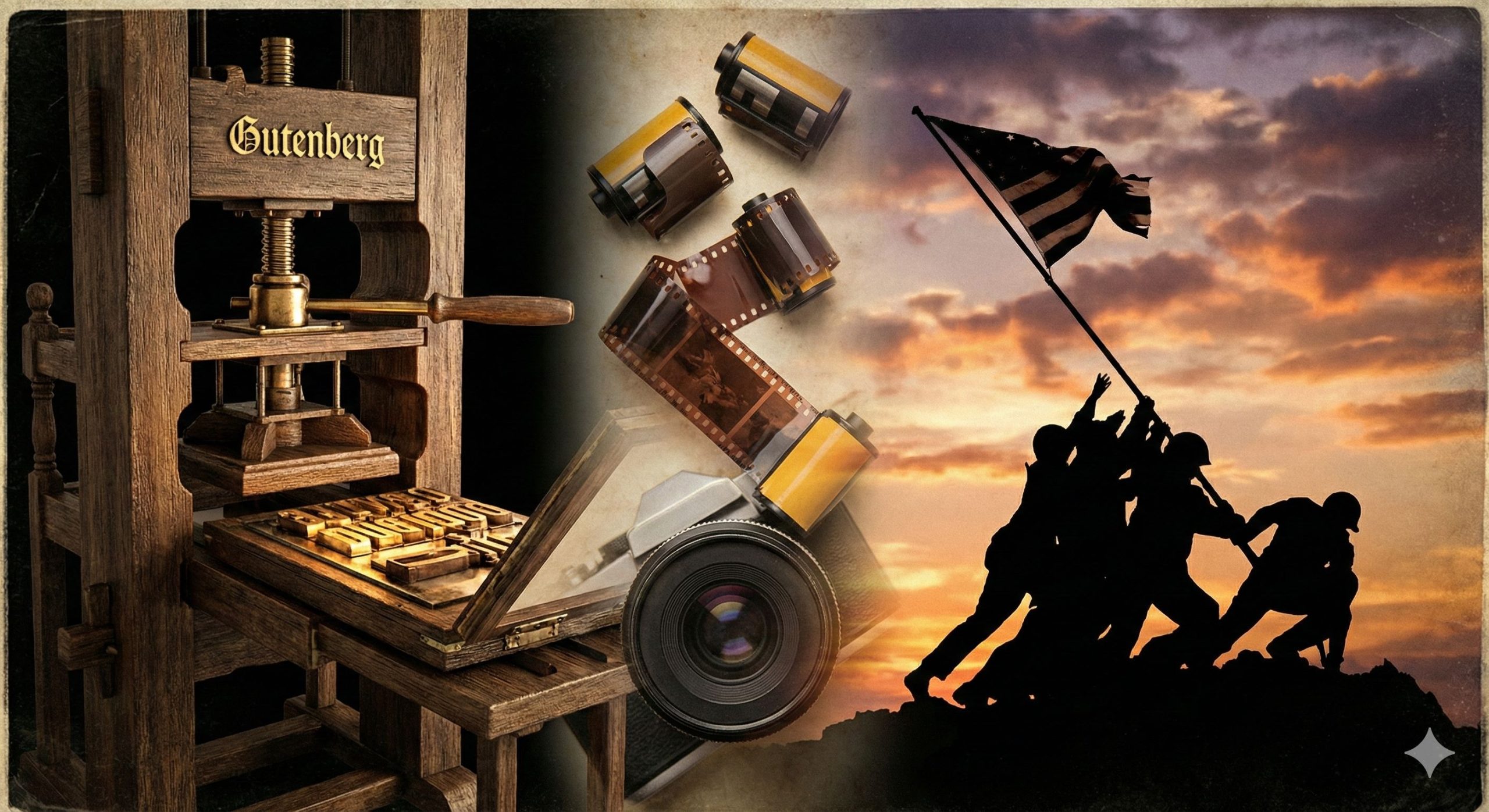 23 de fevereiro: De Gutenberg ao épico de Iwo Jima! 📖📸