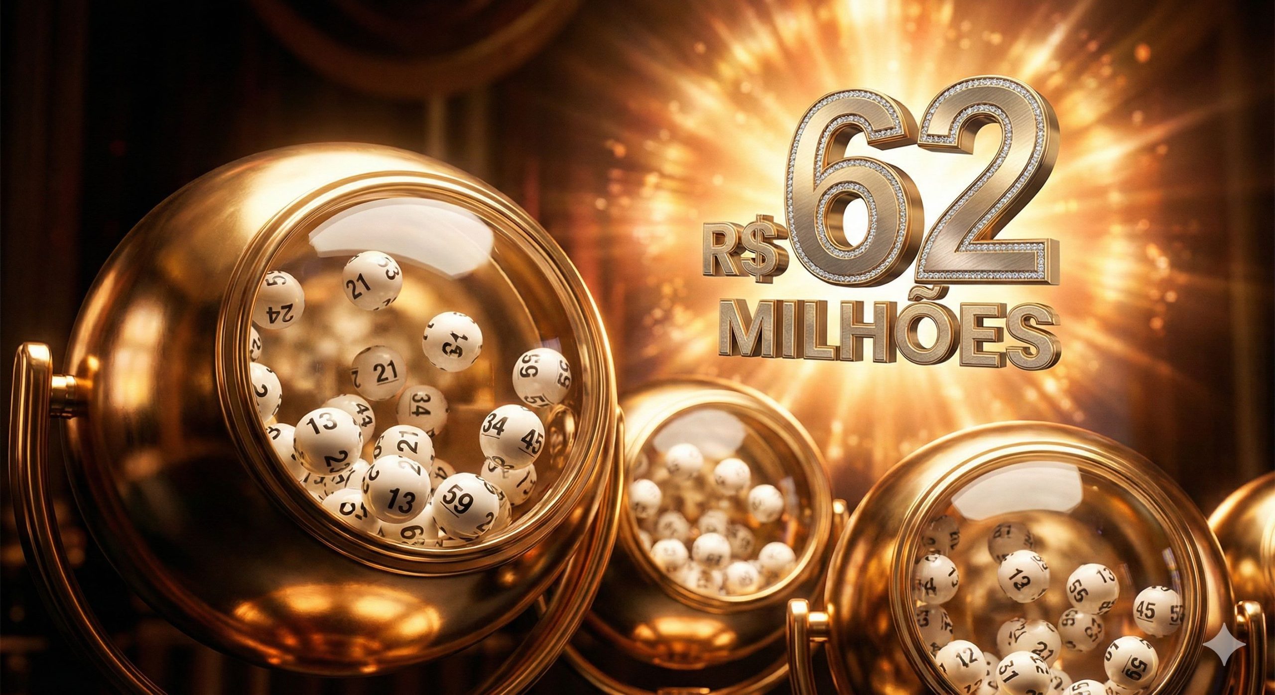 Mega-Sena 2972 acumula e prêmio vai a R$ 62 milhões; veja!