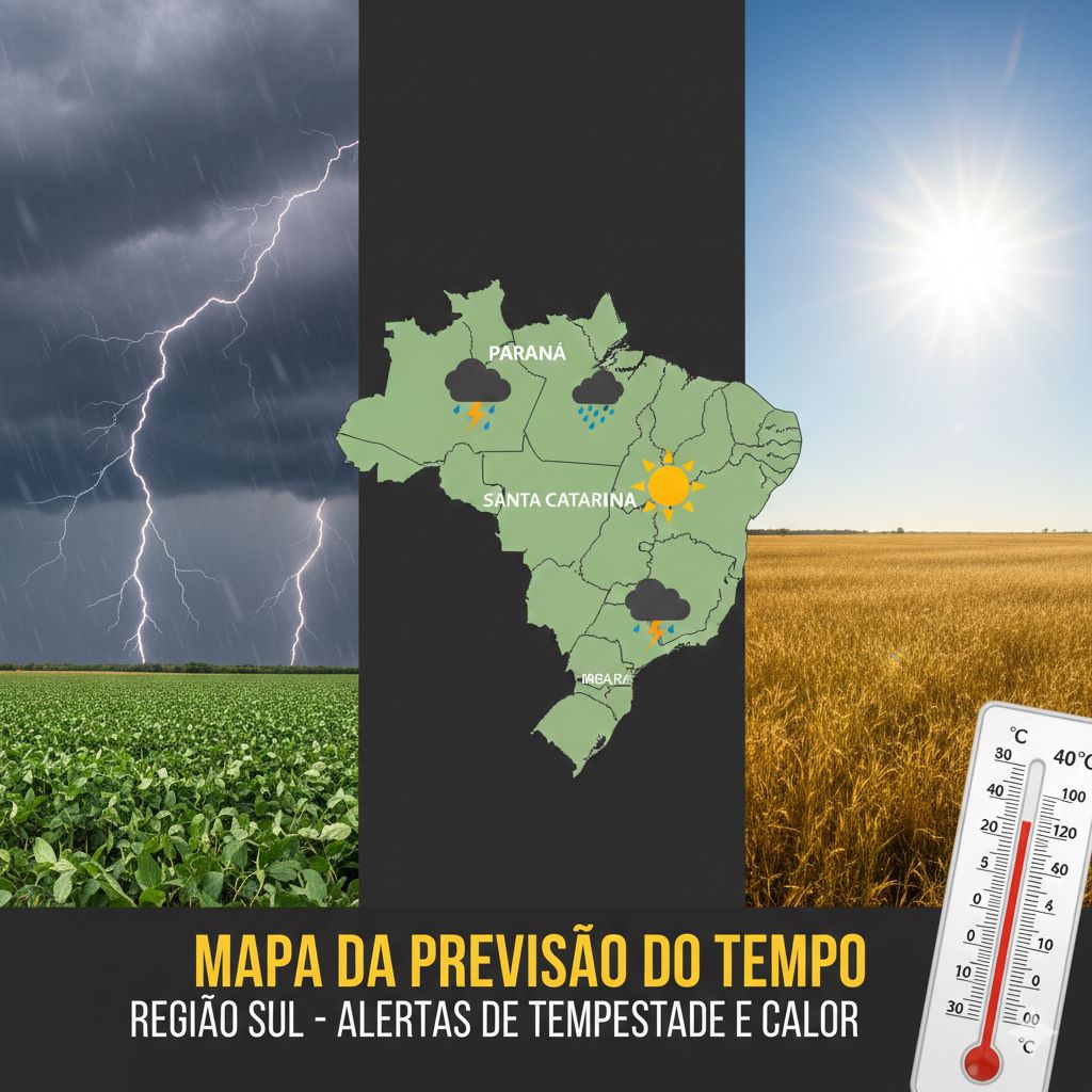Alerta de Granizo e Tempestade no Sul: Previsão para Terça (3)
