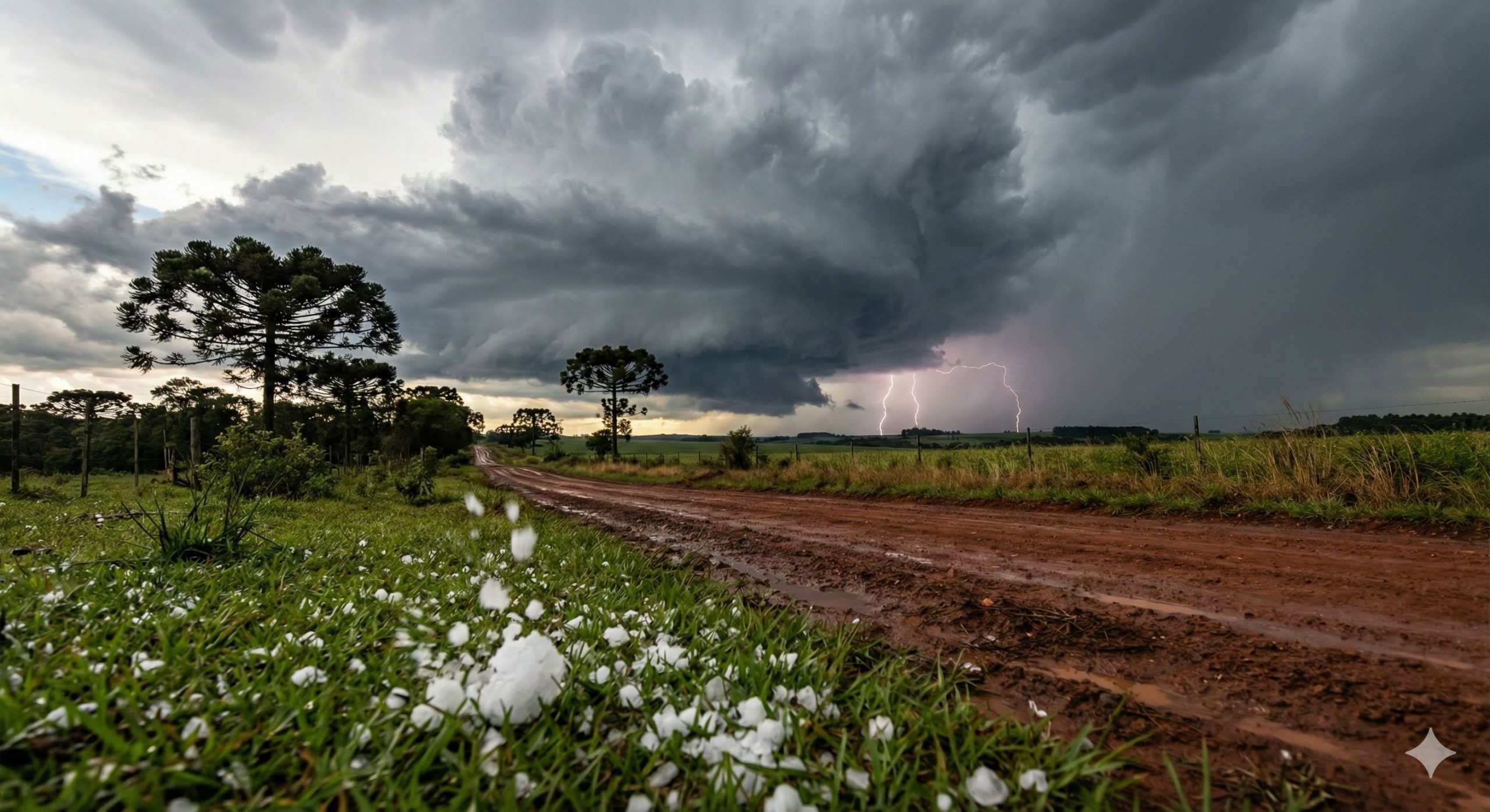 Previsão do tempo Sul domingo: Alerta de temporais e granizo no PR