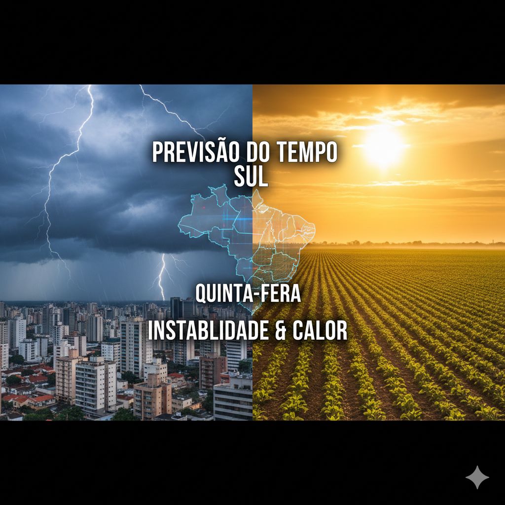 Previsão do tempo Sul quinta-feira: Alerta de granizo e calor