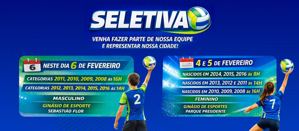 Seletiva de Vôlei em Foz do Iguaçu 2026: Inscrições e Horários