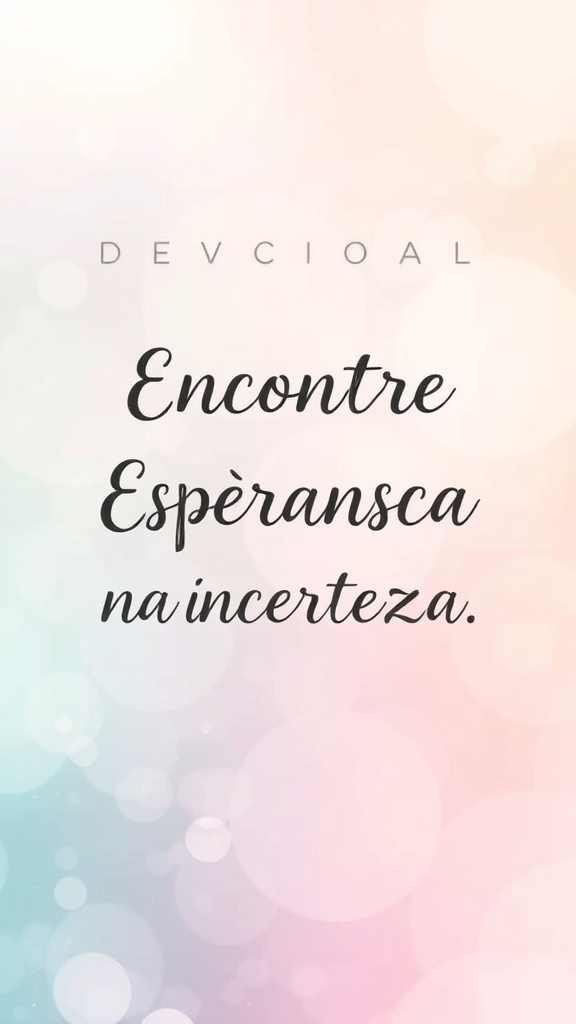 Devocional: Encontre Esperança na Incerteza