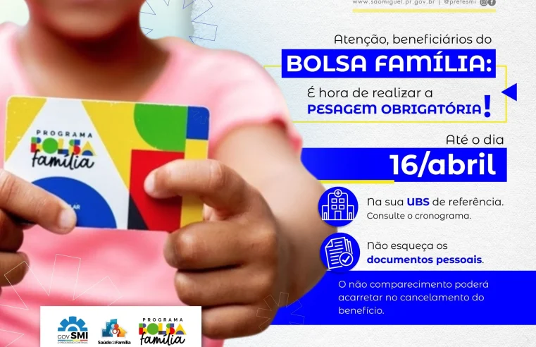Pesagem Bolsa Família em São Miguel do Iguaçu: Veja o Prazo