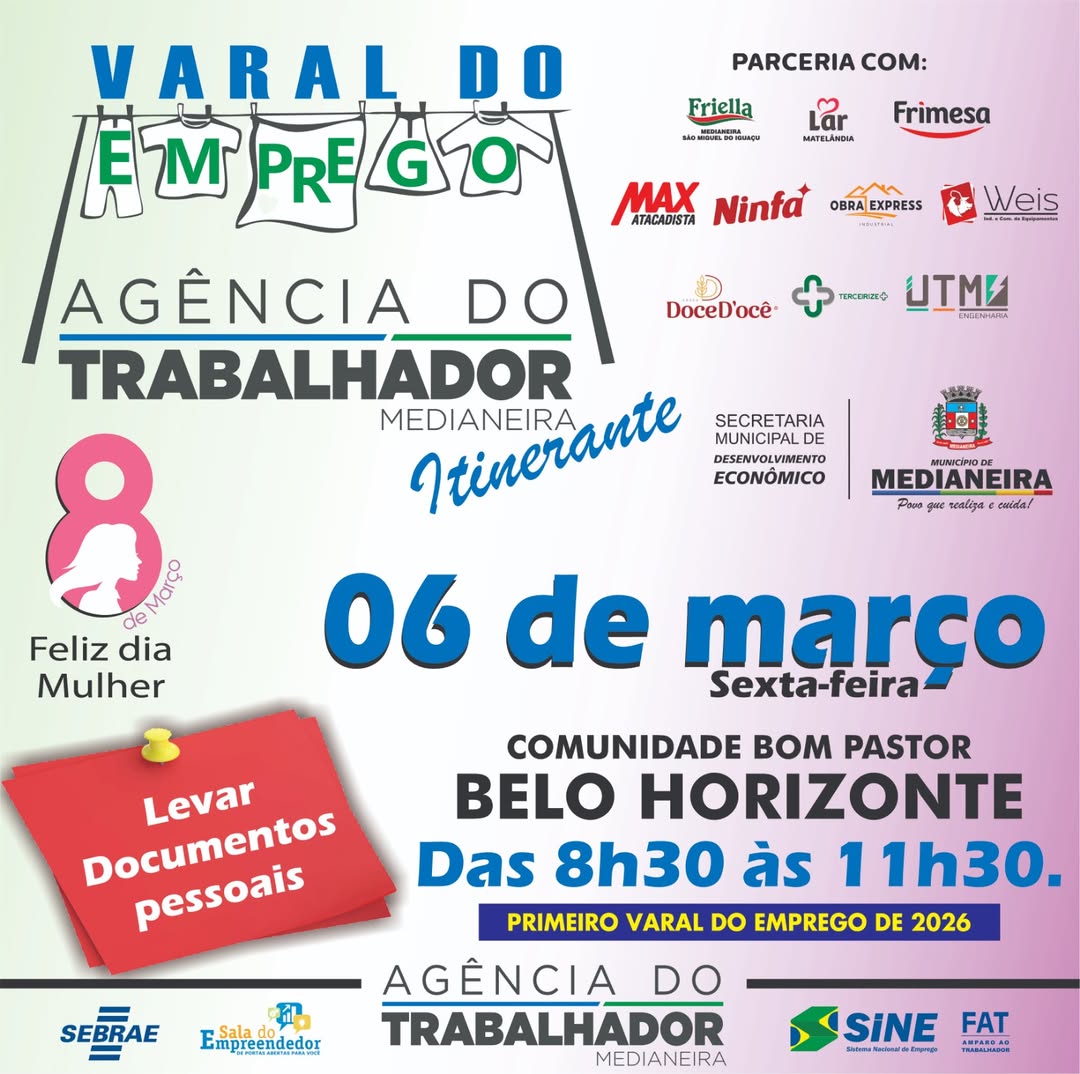 Varal do Emprego Medianeira: Vagas e Entrevistas no Belo Horizonte