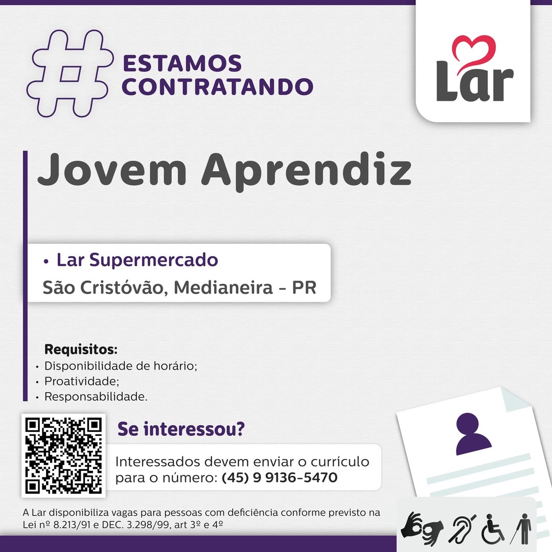 Jovem Aprendiz em Medianeira: Vaga Aberta no Lar Supermercado