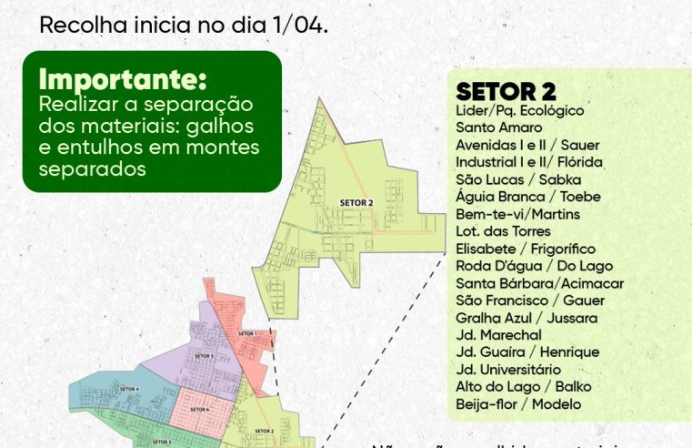 Entulhos em Marechal Cândido Rondon: Cronograma Setor 2 Liberado