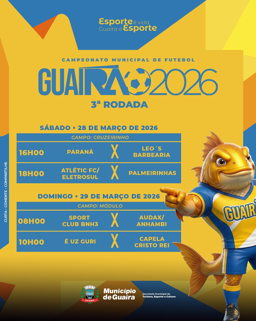 Guairão 2026: Veja os Jogos e Horários da 3ª Rodada Decisiva