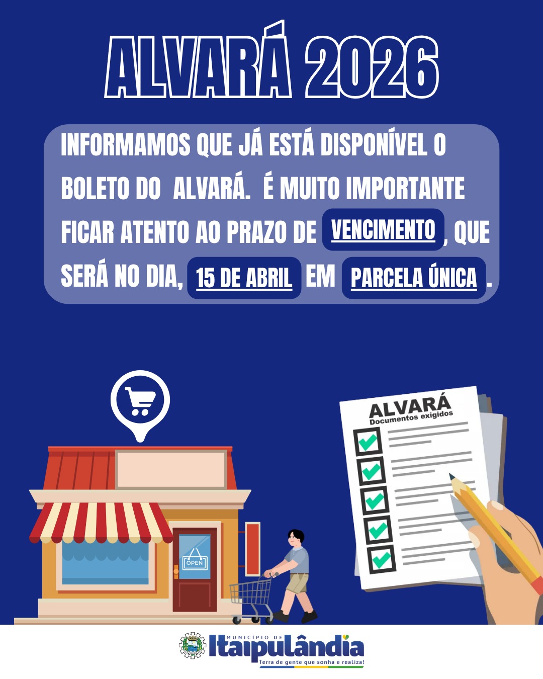Alvará 2026 Itaipulândia: Boleto Liberado! Veja o Prazo