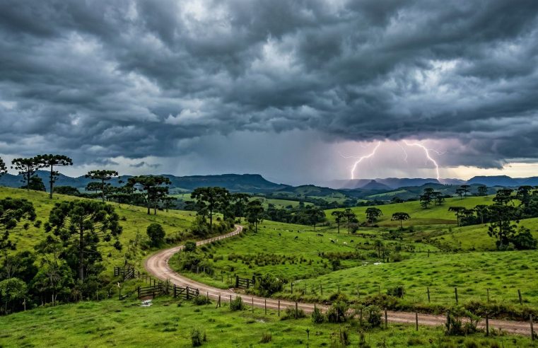 Previsão do tempo Região Sul: Chuva e trovoadas nesta segunda