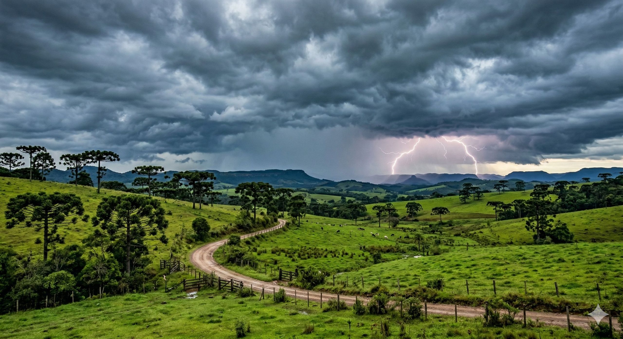Previsão do tempo Região Sul: Chuva e trovoadas nesta segunda