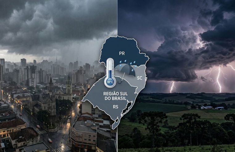 Previsão do Tempo Sul: Alerta de Chuvas Intensas nesta Terça (10)