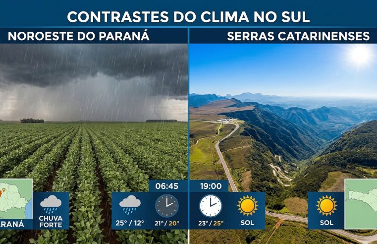 Previsão do tempo Sul 9 de março: Chuva e Sol na Região