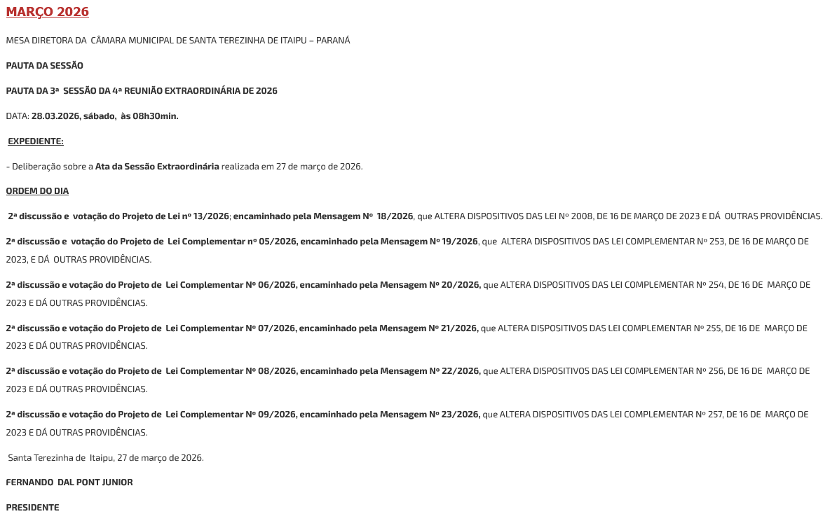 Screenshot 2026 03 27 at 20 22 32 Camara Municipal de Santa Terezinha de Itaipu
