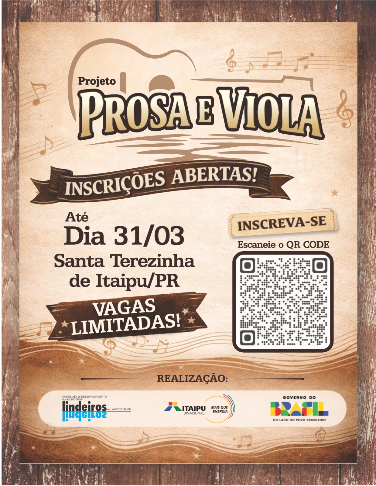 Projeto Prosa e Viola: Aulas Grátis em Santa Terezinha de Itaipu
