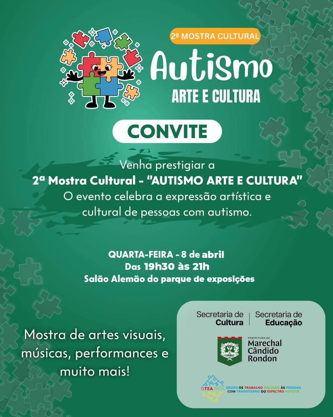 Mostra Cultural Autismo em Marechal Rondon: Participe!
