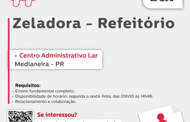 Vaga Zeladora Medianeira: Oportunidade Urgente na Lar