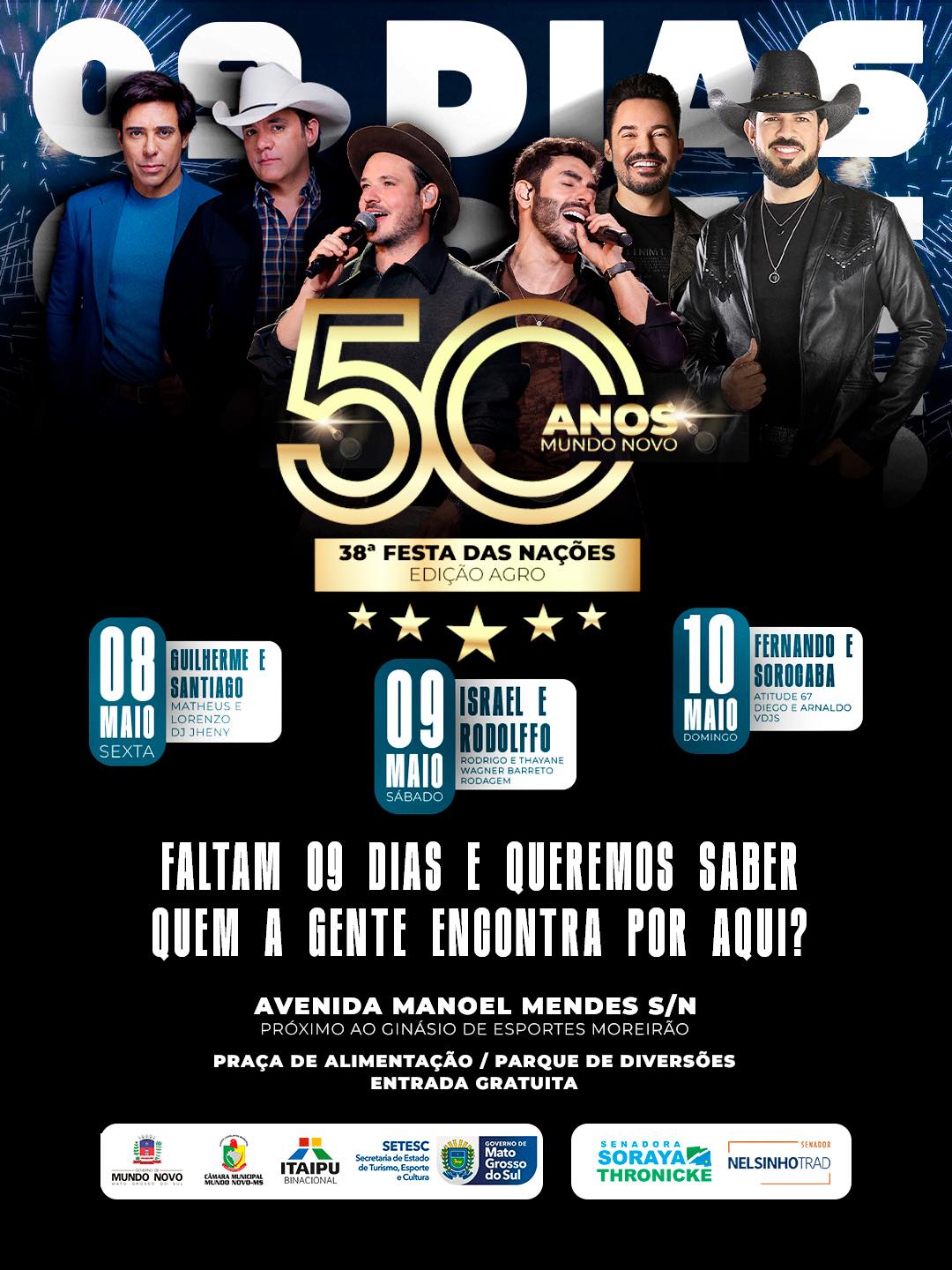 Festa das Nações Mundo Novo: Shows e Entrada Grátis