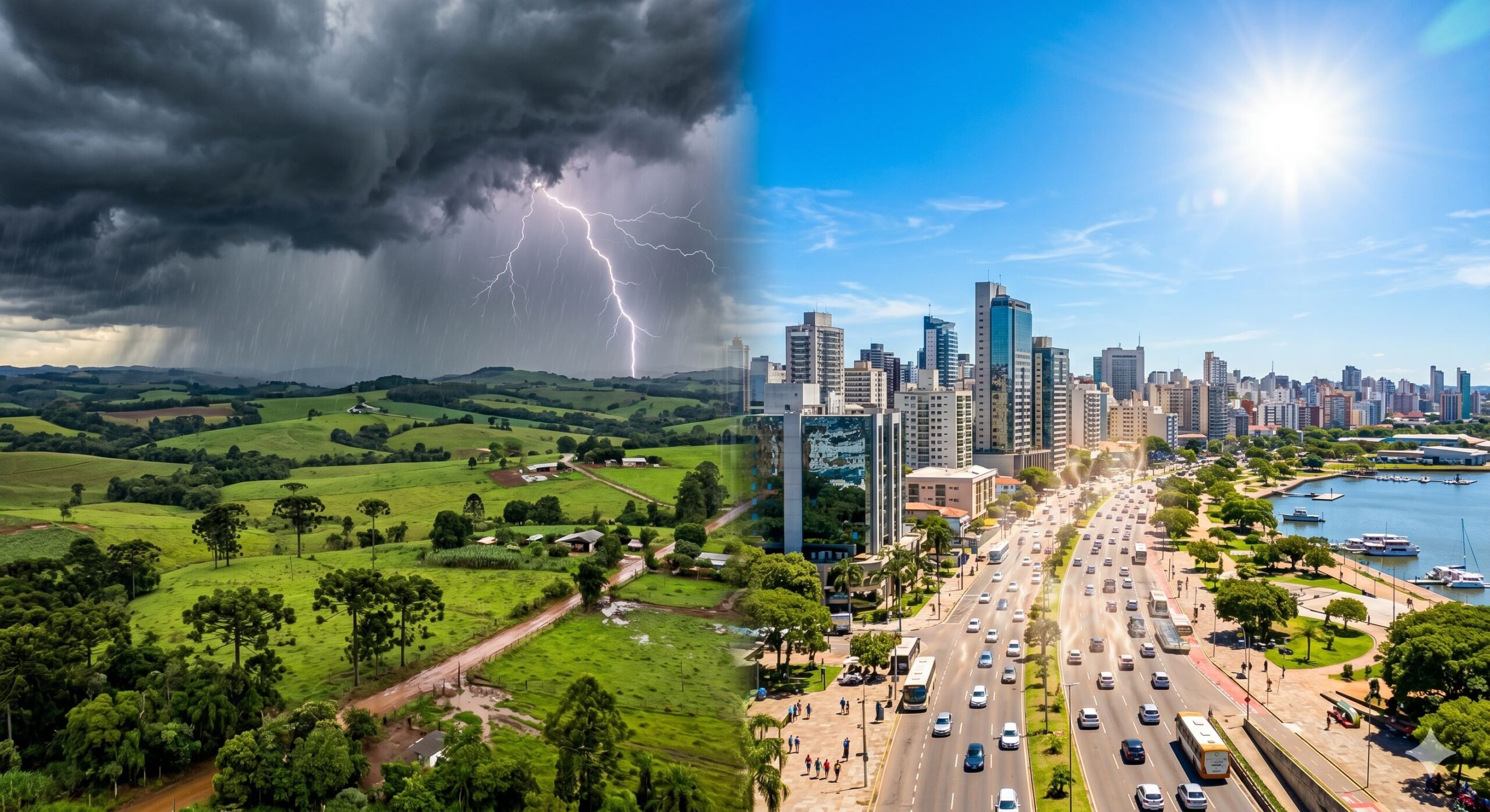 Previsão do Tempo Sul: Alerta de Chuva e Calor na Segunda