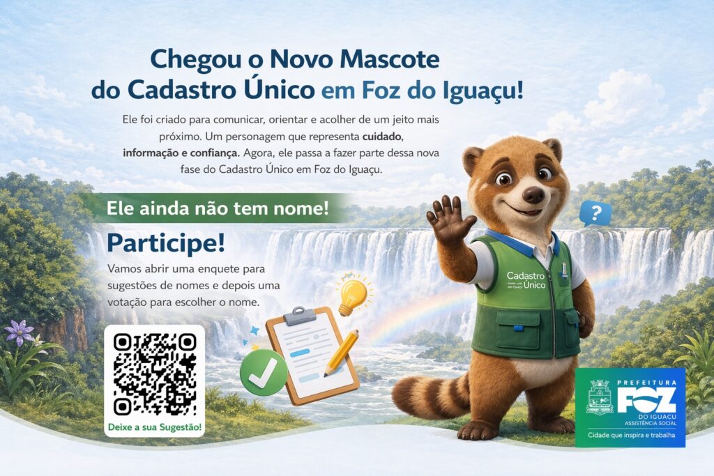 Mascote do Cadastro Único: Escolha o Nome do Quati de Foz!
