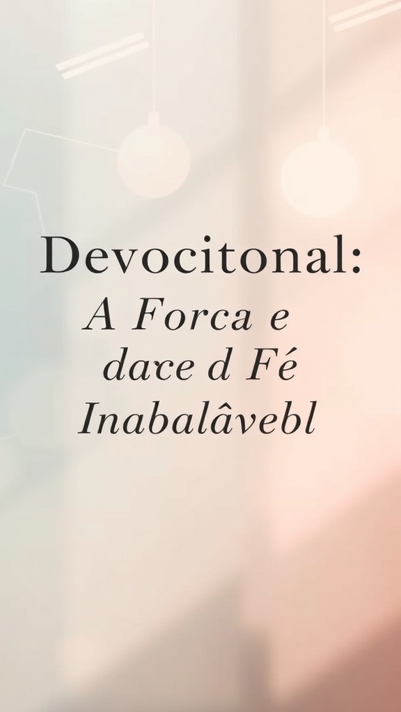 Devocional: A Força da Fé Inabalável