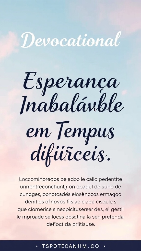 Devocional: Esperança Inabalável em Tempos Difíceis