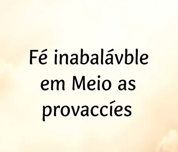 Devocional: Fé Inabalável em Meio às Provações