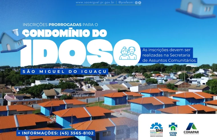 Inscrições Condomínio do Idoso: Prazo Prorrogado