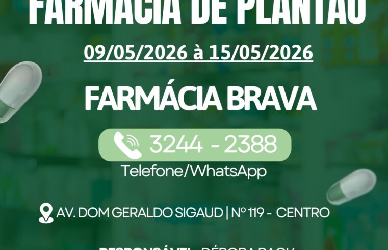 Farmácia de Plantão em Missal: Farmácia Brava atende até 15/05