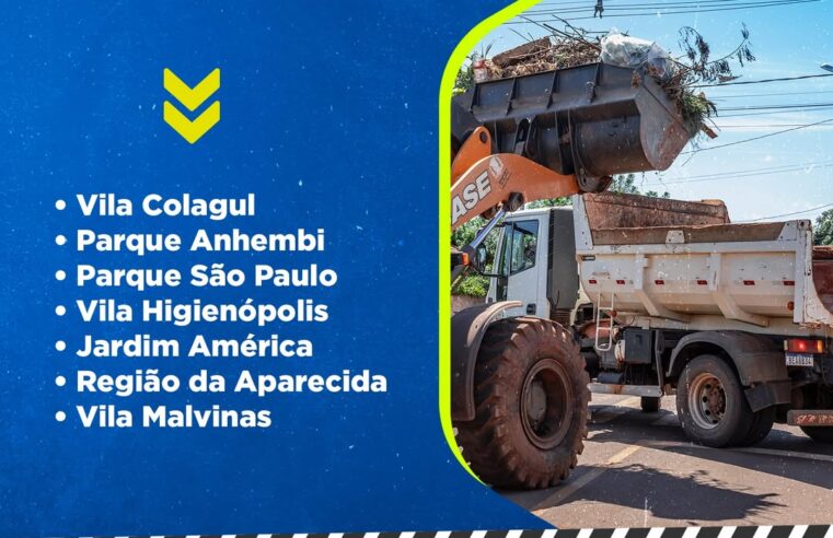Recolha de entulho Guaíra: Bairros de 11 a 14 de maio