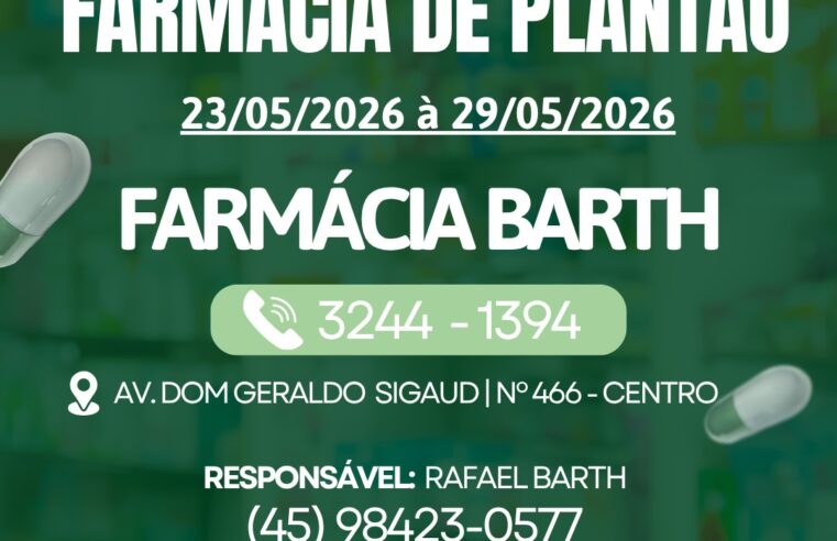 Farmácia de Plantão em Missal de 23 a 29 de maio de 2026