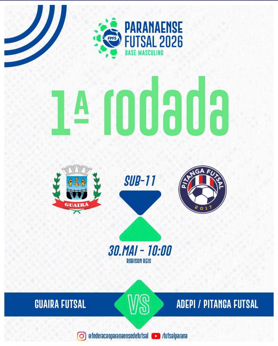 Guaira Futsal Sub-11 Estreia no Paranaense: Veja o Horario