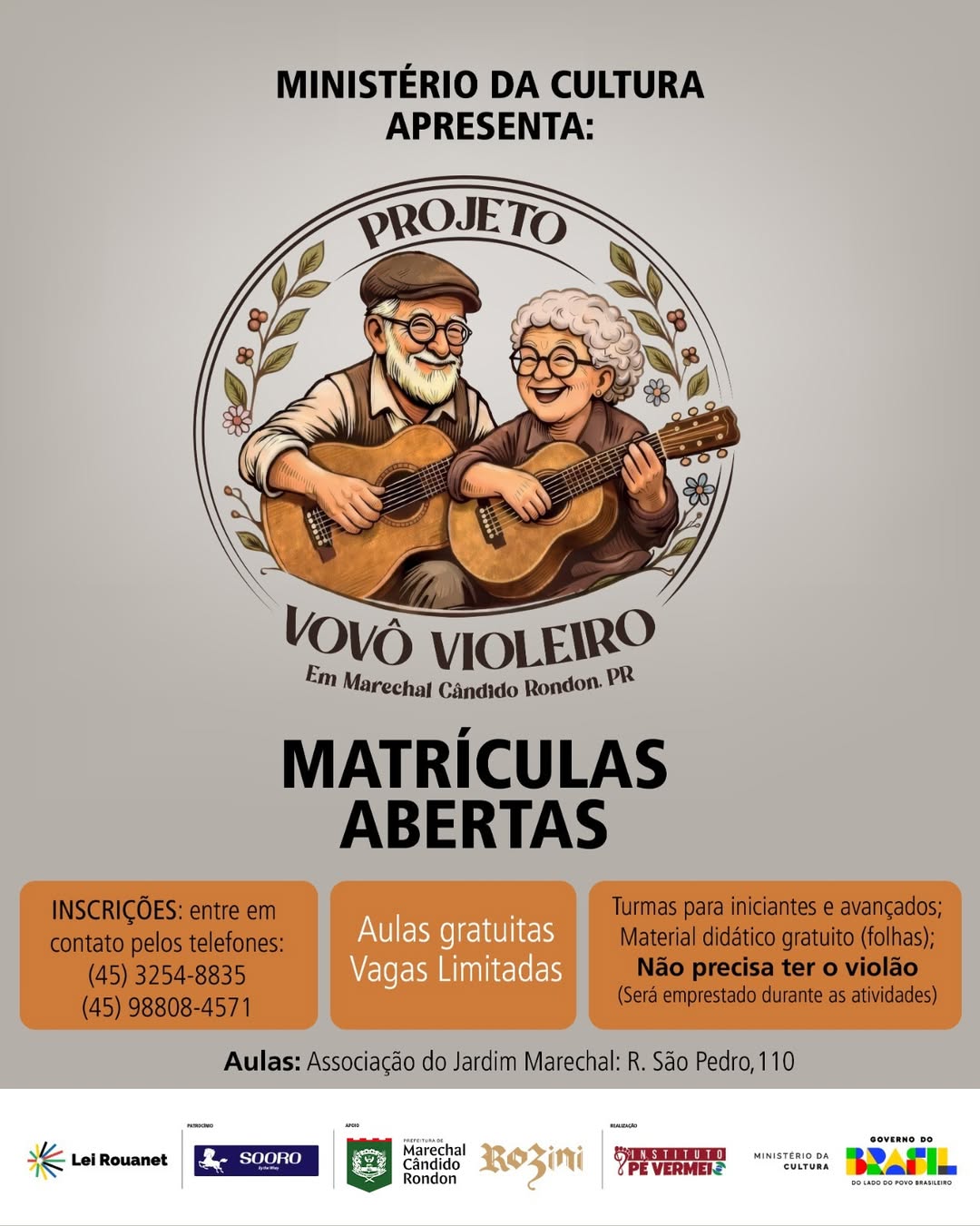 Aulas de Violão Para Idosos: Inscrições em Marechal