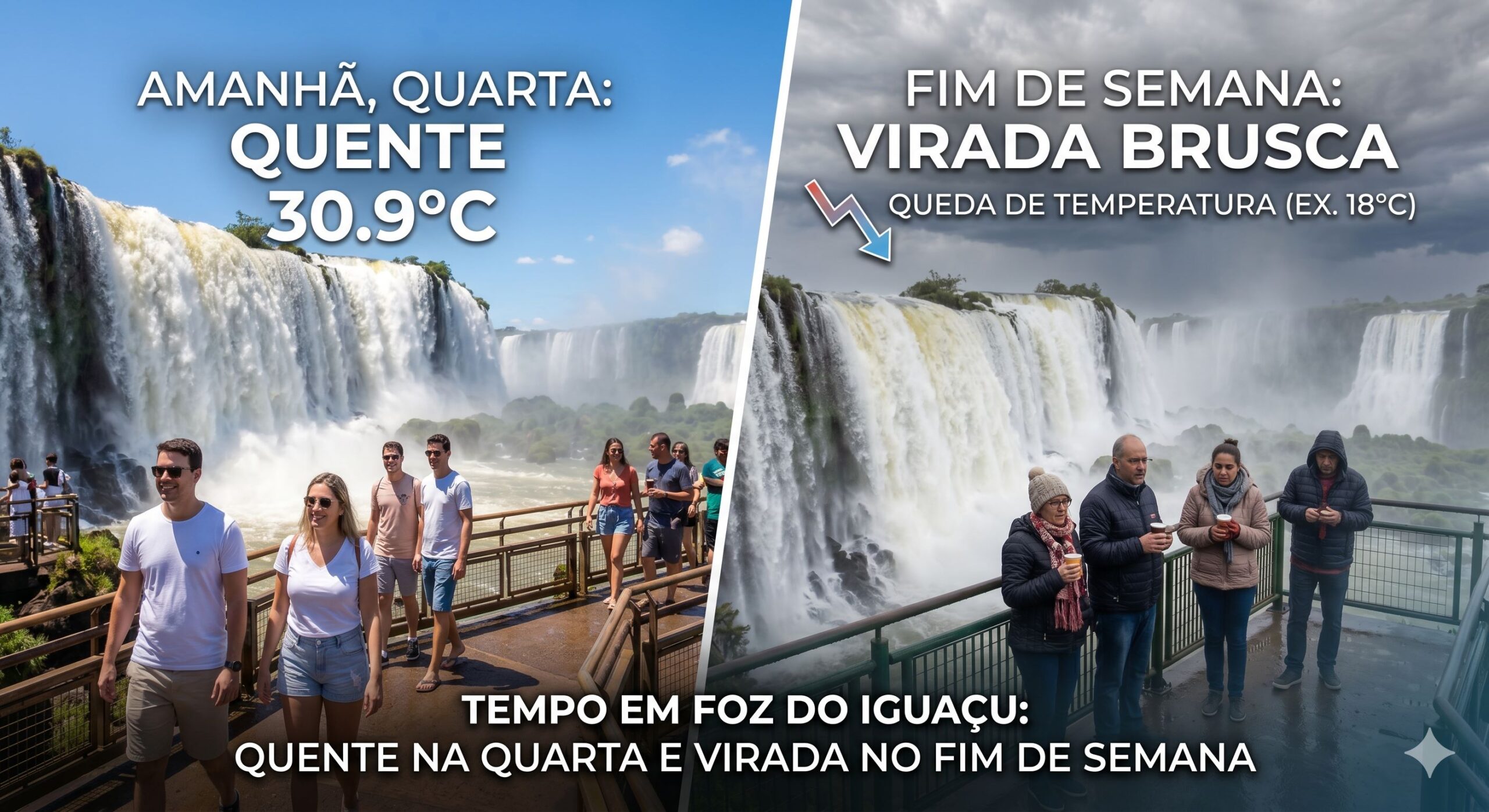 Tempo em Foz do Iguaçu amanhã: quente na quarta e virada no fim de semana