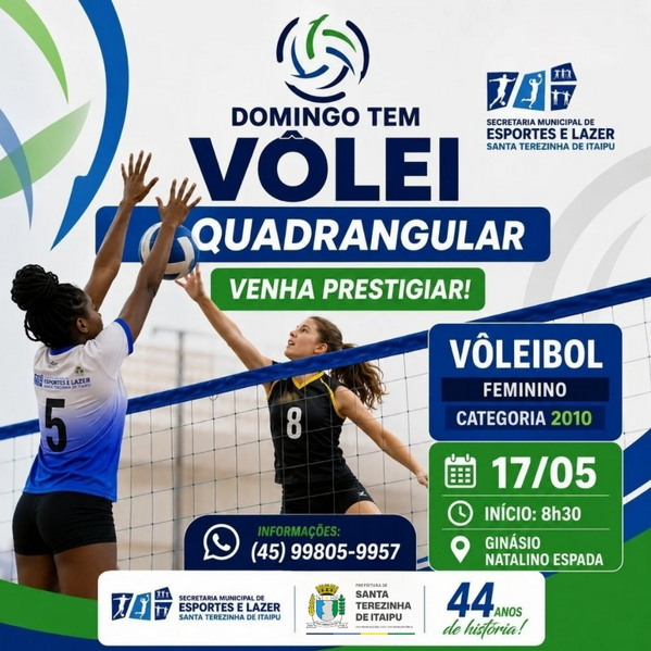 Quadrangular de Vôlei Feminino em Santa Terezinha neste domingo