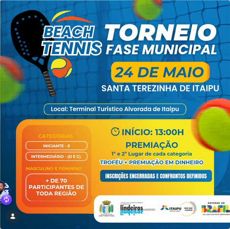 Quadras de areia são inauguradas em Santa Terezinha com torneio de Beach Tennis