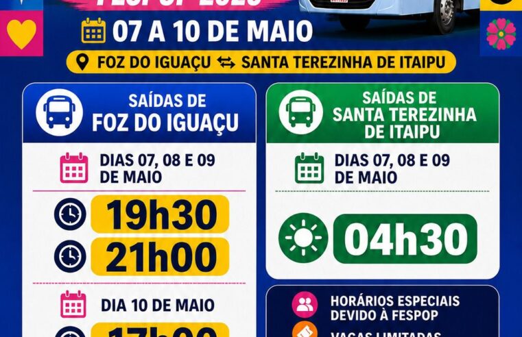 Ônibus Fespop 2026: Horários e Valores