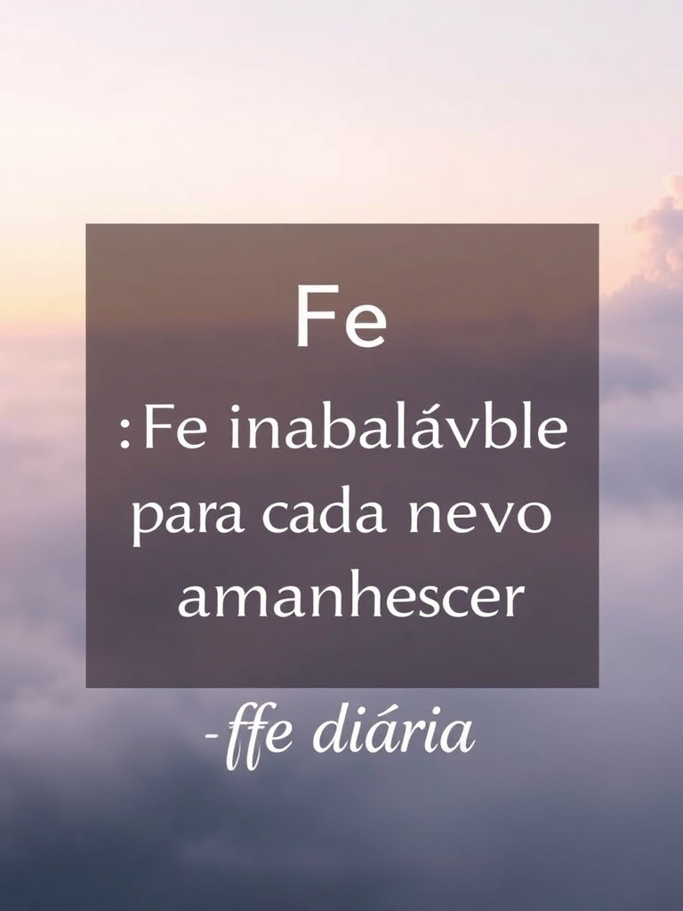 Devocional: Fé Inabalável para Cada Novo Amanhecer