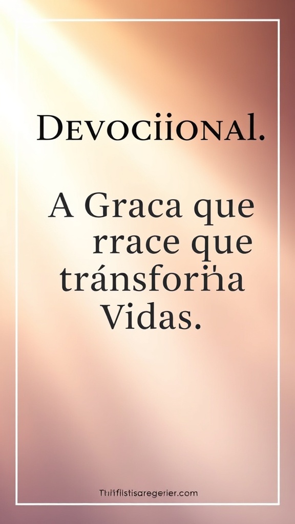 Devocional: A Graça que Transforma Vidas