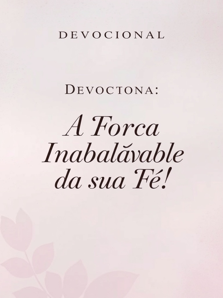 Devocional: A Força Inabalável da sua Fé!